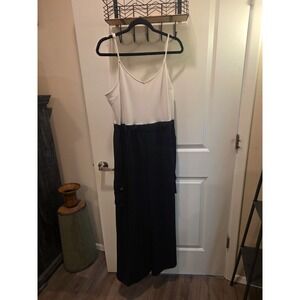 Derek Heart pants Jumpsuit black on top flowing cargo pants on bottom size XL